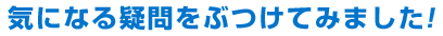 気になる疑問をぶつけてみました!